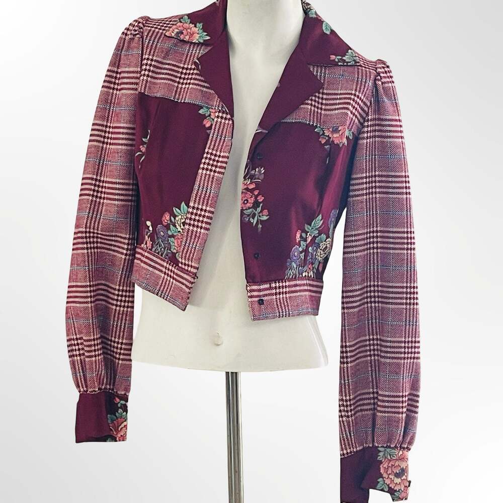 CM Bazaar Sony Pictures Costume Department Vintage Floral Plaid Jacket - Picture 1 of 8
